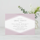 Invitation Mauve Couche géométrique et foncé violet de la par (Debout devant)