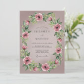 Invitation Mauve Delicate Romantic Wedding (Debout devant)