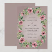 Invitation Mauve Delicate Romantic Wedding (Devant / Derrière)