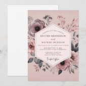 Invitation Mauve Duskbloom Wedding (Devant / Derrière)