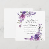 Invitation Mauve Dusty Lilac Fête des mariées florale violett (Devant / Derrière)