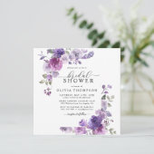 Invitation Mauve Dusty Lilac Fête des mariées florale violett (Debout devant)