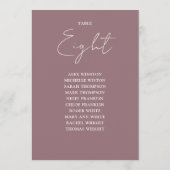 Invitation Mauve Elégant moderne Sièges Tableau Numéro de tab (Dos)