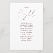 Invitation Mauve Elégant moderne Sièges Tableau Numéro de tab (Dos)