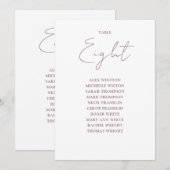 Invitation Mauve Elégant moderne Sièges Tableau Numéro de tab (Devant / Derrière)