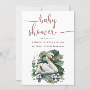 Invitation Mauve Élégant Script minimaliste Baby shower de cy
