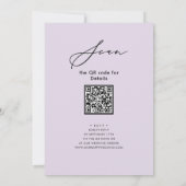 Invitation Mauve Élégante Répétition Script Dîner Minimal QR (Dos)