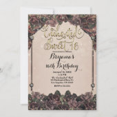 Invitation Mauve épice Roses Parties scintillant étincelle do (Devant)