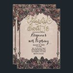 Invitation Mauve épice Roses Parties scintillant étincelle do<br><div class="desc">Invitations de fête d'anniversaire</div>