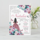 Invitation Mauve et Océan Turquoise Coucher de soleil Princes (Debout devant)