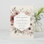 Invitation Mauve Ethereal Bloom Wedding (Debout devant)