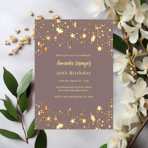 Invitation Mauve-étoile d'anniversaire