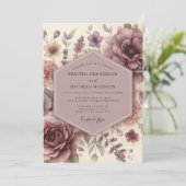 Invitation Mauve Floral Bloom Wedding (Debout devant)