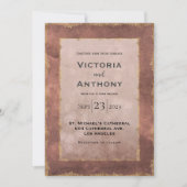 Invitation Mauve Gold Mariage moderne (Devant)