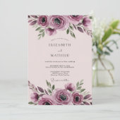Invitation Mauve Harmonious Botanical Wedding (Debout devant)