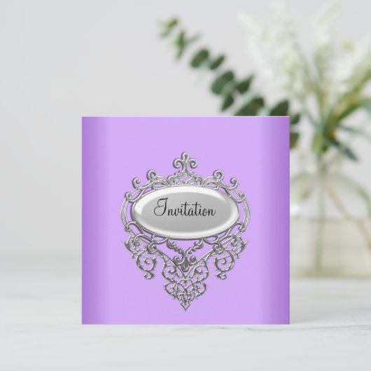 Invitation Mauve Lilas pour toute Occasion (Debout devant)