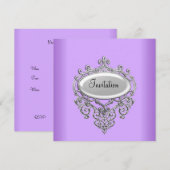 Invitation Mauve Lilas Toute Occasion (Devant / Derrière)