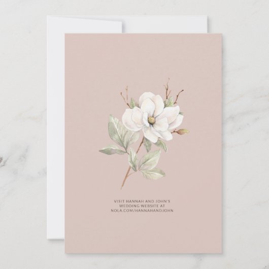 Invitation Mauve Magnolia mariée en Parties scintillant Gown  (Dos)