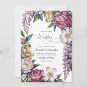 Invitation Mauve Mist, Champagne Gold & White Floral Wedding (Devant)