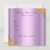 Invitation Mauve Or Oiseaux Bijoux (Dos)