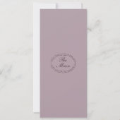 Invitation Mauve Plum Monogram Wedding Long Menu (Dos)