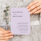 Invitation Mauve Purple Typographie moderne Tout en un Mariag