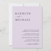 Invitation Mauve Purple Typographie moderne Tout en un Mariag (Devant)