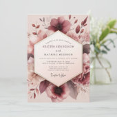 Invitation Mauve Romantic Bloom Wedding (Debout devant)