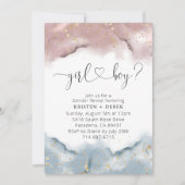 Invitation Mauve Rose et Dusty Blue Watercolor Révélation de  (Devant)