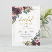 Invitation Mauve rouge profond roses rose rose poussiéreux ro (Debout devant)