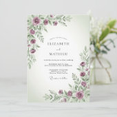 Invitation Mauve Sage Tranquil Spring Wedding (Debout devant)