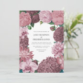 Invitation Mauve Smoke, Dusty Peony & Rosewater Clay Wedding (Debout devant)