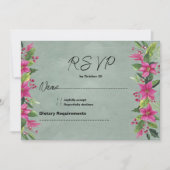 Invitation Mauve vert rose hiver floral Noël RSVP (Devant)