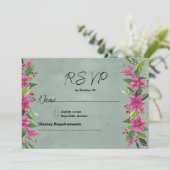 Invitation Mauve vert rose hiver floral Noël RSVP (Debout devant)
