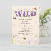 Invitation Mauve Wild & Onedering Fleur sauvage 1er anniversa (Debout devant)