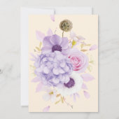 Invitation Mauve Wild & Onedering Fleur sauvage 1er anniversa (Dos)