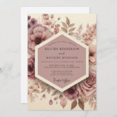 Invitation Mauve Woodland Bloom Wedding (Devant / Derrière)