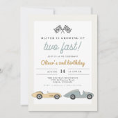 Invitation MAVERICK Pastel Race Car Two Fast 2e anniversaire (Devant)