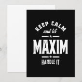 Invitation Maxim Nom Personnalisé Anniversaire (Devant / Derrière)