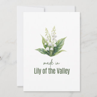 Invitation May Lily of the Valle Birth Flower Watercolor