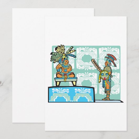 Invitation Maya Guerrier Et Roi (Devant / Derrière)