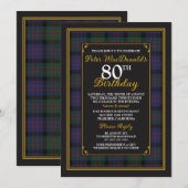 Invitation McDonald MacDonald Tartan 80e anniversaire (Devant / Derrière)