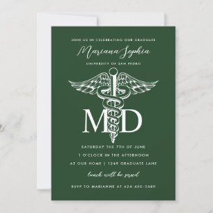 Invitation MD Docteur en médecine Diplôme Couleur personnalis