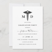 Invitation MD RN Caduceus Symbole Diplôme Photo (Devant)
