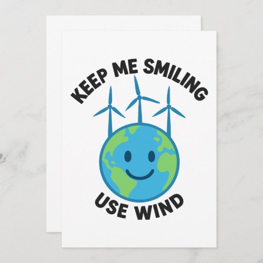 Invitation Me garder souriant - Utiliser l'énergie éolienne (Devant / Derrière)