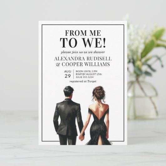Invitation ME TO WE | Réception de mariage pour couples (Debout devant)