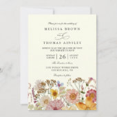 Invitation Meadow Bohemian Wildflower Rustic QR Code Wedding (Devant)