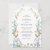Invitation Meadow Fleur sauvage Bohemian Mariage QR code Phot (Devant)