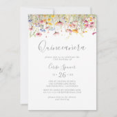 Invitation Meadow Fleur sauvage coloré Quinceañera (Devant)