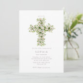 Invitation Meadow flower cross the First Holy Communion (Debout devant)